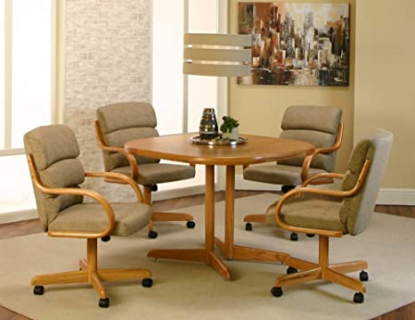Caster Chair Company C138 5 Piece Dining Set - WE1Z70-42 Table with D8Z442-02/08 Caster Chair