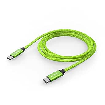 CBUS 10ft Heavy-Duty Braided USB C to C Fast Charging Cable Compatible with iPhone 15/Pro/Max/Plus, iPad Pro/Air, Samsung S24/S23/S22/S21 Ultra, Motorola, Google Pixel, TCL - USB Type C Cord (Green)