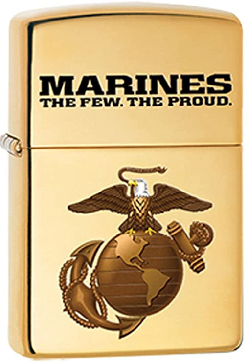 US Marines, The Few, The Proud, Solid Brass EGA Logo Zippo Lighter