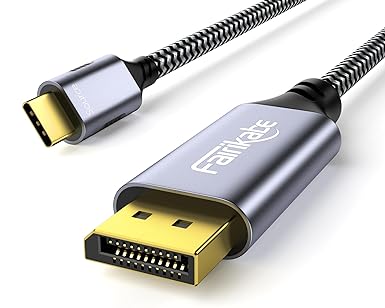 USB C to DisplayPort 1.4 Cable 6FT, [8K@60Hz. 4k@144Hz 120Hz 60Hz, 2K@240Hz], USB-C to DP Cable, Thunderbolt 3 4 Compatible for MacBook Pro M1 M2, Mac Studio, Mac Mini, XPS to Display Port Monitor