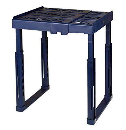 Tools for School Locker Shelf. Adjustable Height and Width. Stackable and Heavy Duty. Holds 40 lbs. Per Shelf (Blue)