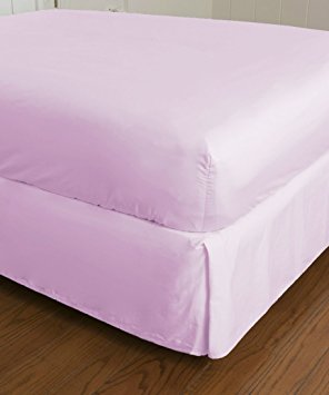 Warm Things Home 300 Thread Count Cotton Sateen Fitted Bottom Sheet PINK / Twin