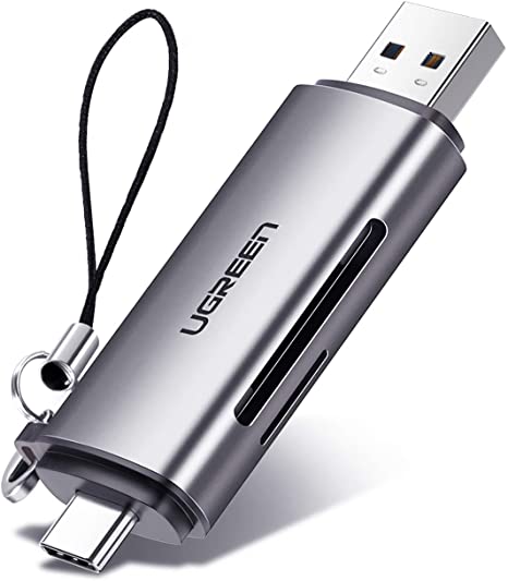 UGREEN USB C Kartenleser Aluminum SD Kartenleser USB 3.0 Micro SD Kartenlesegerät SD Card Reader Speicherkartenleser USB 3.0 für IPad Pro 2020/2018, Galaxy S21/S20, Huawei P40, MacBook Pro/Air usw