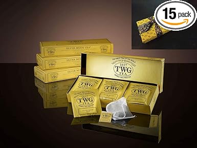 TWG VANILLA BOURBON TEA - 15 Cotton Tea Bags (RED Tea Bags, Rooibos Tea, Decaffeinated Tea, Theine-Free Tea)