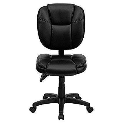 Flash Furniture Mid-Back Black Leather Multifunction Ergonomic Swivel Task Chair