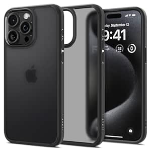 Spigen Ultra Hybrid Back Cover Case Compatible with iPhone 15 Pro (TPU   Poly Carbonate | Frost Black)