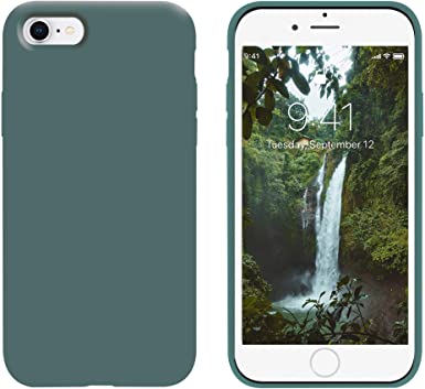 OTOFLY iPhone 8 Case,iPhone 7 Case,Ultra Slim Fit iPhone Case Liquid Silicone Gel Cover with Full Body Protection Anti-Scratch Shockproof Case Compatible with iPhone 7/8,(Pine Green)