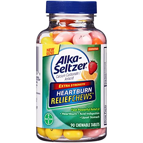 Alka-Seltzer Relief Chews Heartburn Assorted Fruit Treatment, 90 Count