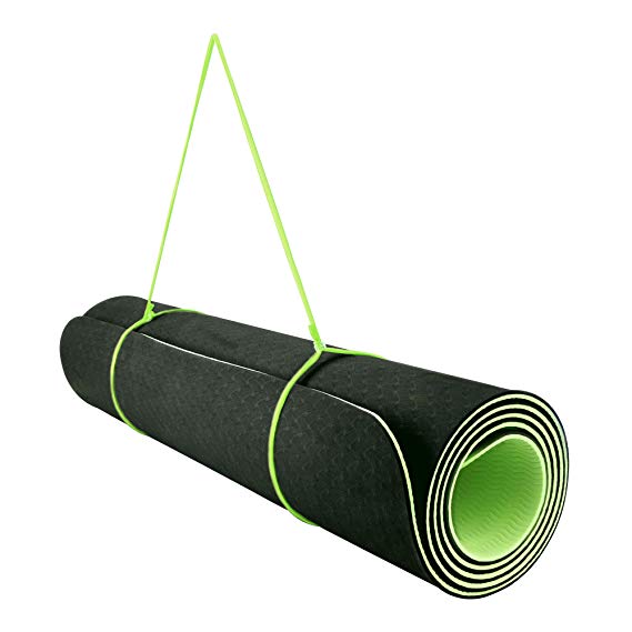 REEHUT Yoga Mat, 1/4-Inch High Density TPE Exercise Mat with Carrying Strap, for Yoga, Pilates and Floor Exercises