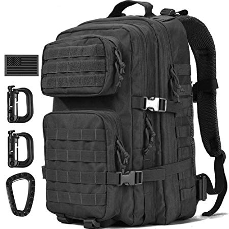Wycoff Gear Military Tactical Backpack,40L Large 3 Day Assault Pack Army Molle Backpacks w/USA Flag Patch/D-Rings