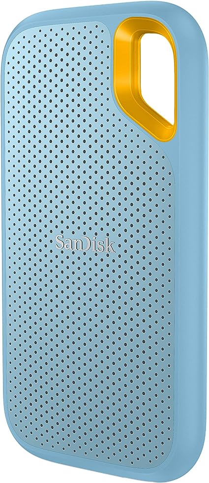 SanDisk 2TB Extreme Portable SSD - Up to 1050MB/s, USB-C, USB 3.2 Gen 2, IP65 Water and dust Resistance, Updated Firmware, Sky Blue - External Solid State Drive - SDSSDE61-2T00-G25B