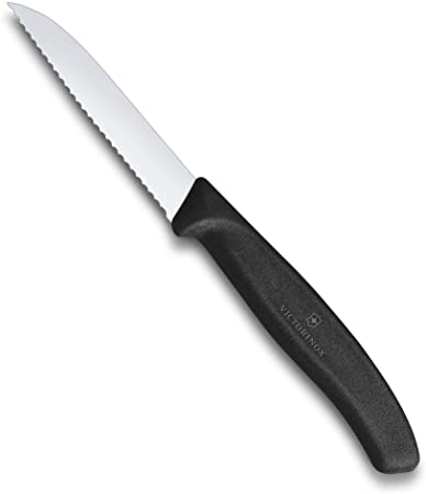 Victorinox Swiss Classic 3 1/4 inch Wavy Black Paring Knife, 3.1 inches