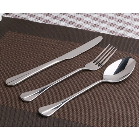 VANRA 3-Piece Flatware Set Silver 18/10 Stainless Steel Tableware Set Silver Cutlery Set Silverware Dinner Utensils (Fork Spoon Knife) (Chrome Finish)