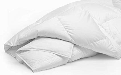 Mezzati Comforter Duvet Cover Insert - Goose Down Alternative with Box Stitching Design - Soft and Lightweight Hypoallergenic Bedding (Full/Queen, White)