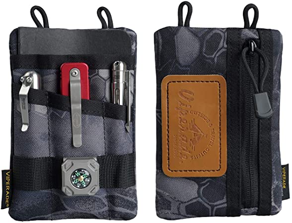 VIPERADE VE1 Pocket Organizer, Tool Pocket Organizer for men, Pocket Organizer Storage EDC Gears, Best Gift to Keep Organized, Hold your Flashlight/Pocket Knife, Tactical pen, Notebook (Black Typhon)