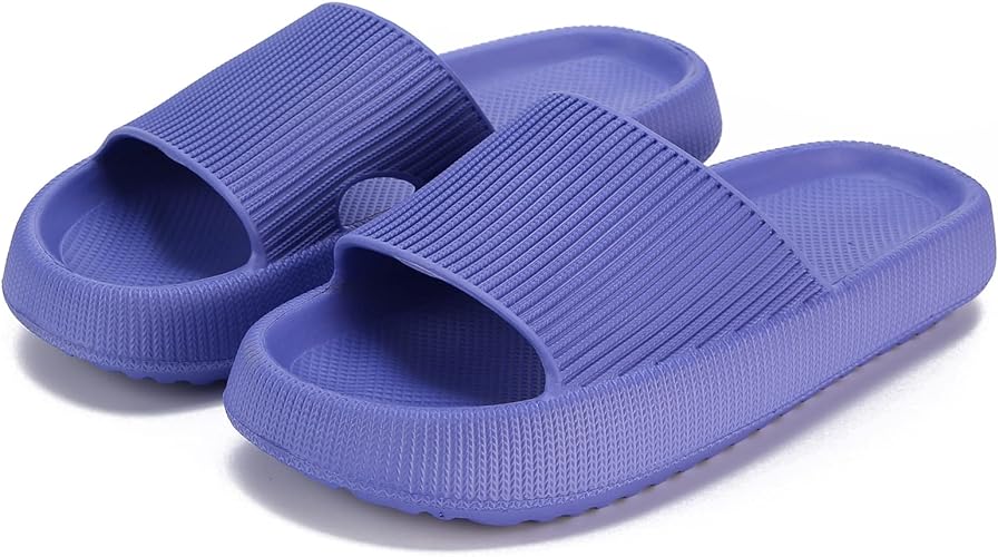 rosyclo Pillow Slippers for Women, Non-Slip Massage Foam Shower Bathroom Home Floor Thick Sole Quick Drying Cloud Cushion Womens Mens Sandals, Soft Comfortable Platform Open Toe Shoes