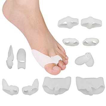 Bodyprox Bunion Relief Kit (12 pcs) - Treat Pain in Big Toe Joint, Tailors Bunion. Including Pads For Hallux Valgus, Ball Foot Pain, Bunion Corrector, Toe Spacers, Separators and Straighteners.