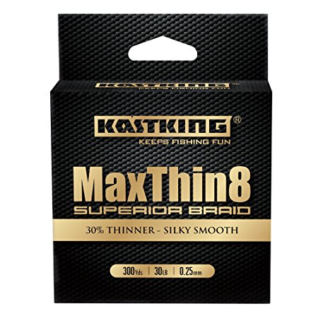 KastKing Maxthin8 Braid Fishing Line - 30% Thinner than Competitor Brands- 165Yds/150M Super Strong 8 Strands Premium Braided Line - 2015 ICAST Award Winning Brand - [2016 Sale]