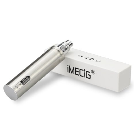IMECIG® EGO EVOD 2200mah Adjustable Voltage Electronic Cigarette Battery For CE4, CE5, MT3, H2 Without Charger | Huge Rechargeable Battery | 510 Thread Atomizers E Cig Battery | No Nicotine | Steel