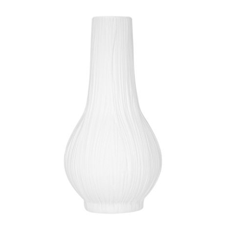 D'vine Dev Pure White Flower Vase Waterfall Texture Oval 7.9''| White Vase Home Decor Choice Decorative Ceramic Vase, Gifts for Girlfriends, Moms, Birthdays and Wedding Centerpieces