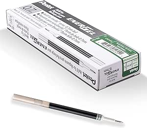 Pentel Refill Ink - For EnerGel Gel Pen, 0.7mm Metal Tip, Medium, Forest Green Ink, 12 pack (LR7-D3)