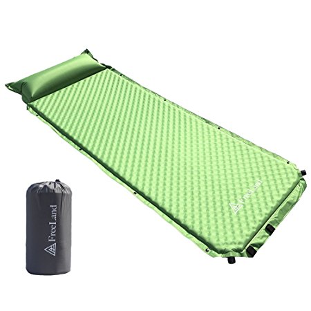 Freeland Camping Self Inflating Sleeping Pad with Attached Pillow Lightweight Air Sleeping Pads