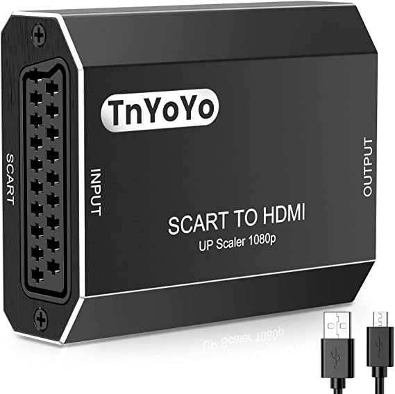 TnYoYo Adaptateur Peritel HDMI, Convertisseur Péritel vers HDMI en  Aluminium 1080P avec Câble de Charge USB, Scart to HDMI pour VHS, STB, PS3,  PS2