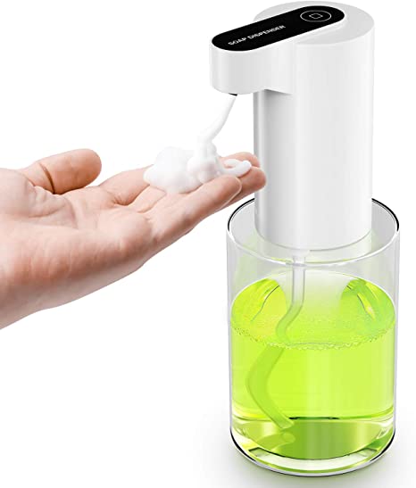 GMCOZY Automatic Foam Soap Dispenser Touchless Hand Free Foaming Soap Dispenser 350ML Capacity No Touch Waterproof Anti-Leakage Countertop Soap Dispenser for Kitchen Bathroom Office Hotel