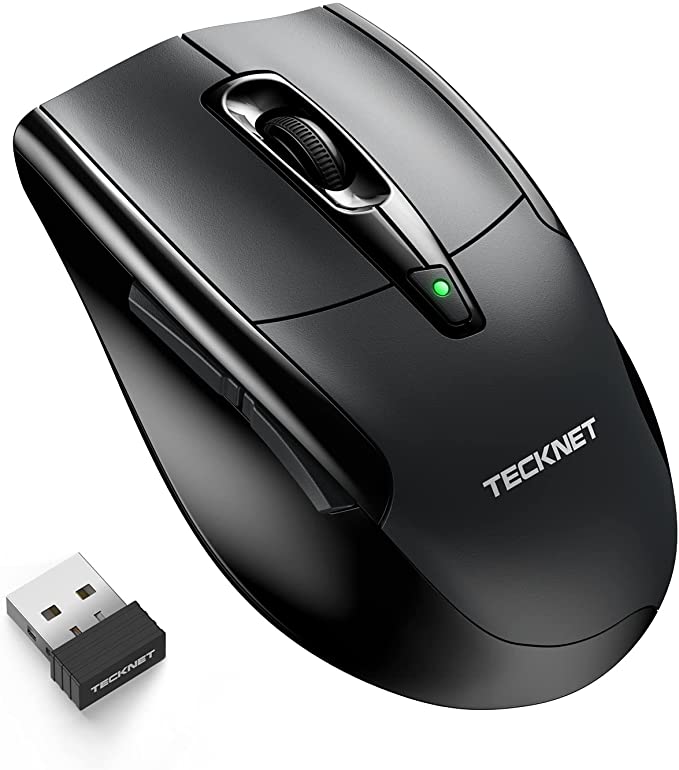 TECKNET Bluetooth Mouse, 2.4G / Bluetooth 5.0/3.0 Portable Cordless Mice with USB Receiver, 3 Adjustable DPI for Mac/Android/Win 8.1 / Win 8 / Win 7