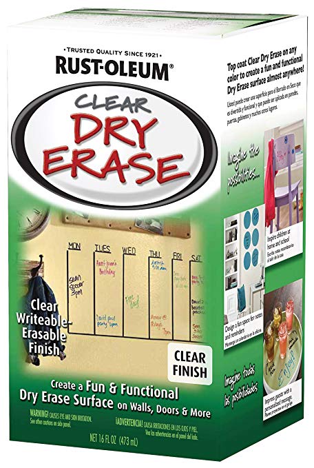 Rust-Oleum 284637 Specialty Dry Erase Kit, 16-Ounce, Clear