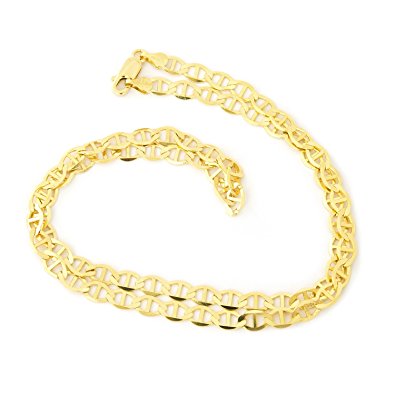 Solid 14k Yellow Gold 5.0mm Mariner Chain Necklace, 18" 20" 22" 24" 30"