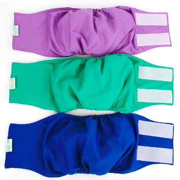 Wegreeco Washable Male Dog Diapers (Pack of 3) - Washable Male Dog Belly Wrap