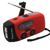 iRonsnow IS-088 Dynamo Emergency Solar Hand Crank Self Powered AMFMNOAA Weather Radio LED Flashlight Smart Phone Charger Power Bank with Cables