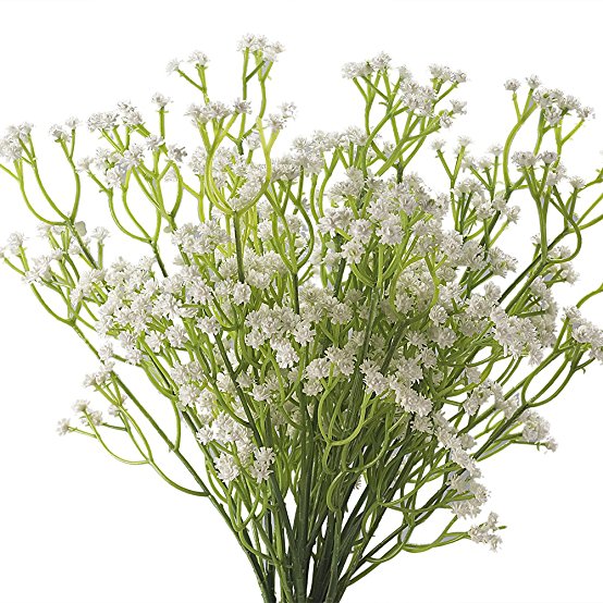 Fasmov Artificial Babys Breath Gypsophila Silk Flower Fake Simulation Flower Plant for Wedding Home DIY Decor, 9 Pcs