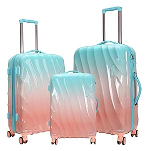 Coolife Swisslite (55/65/75CM) Cabin & Check-in Hardsided Printed Polycarbonate Luggage Trolley Purple (Pack of 3-20/24/28 inch)