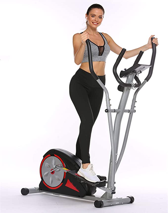 Fast88 Elliptical Machine Fitness Workout Cardio Training Machine, Magnetic Control Mute Elliptical Trainer with LCD Monitor, Elliptical Machine Trainer