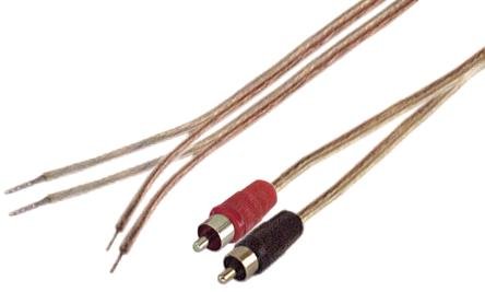 IEC 18 AWG 6' Speaker Wire Pair with RCA Males - Black/Red