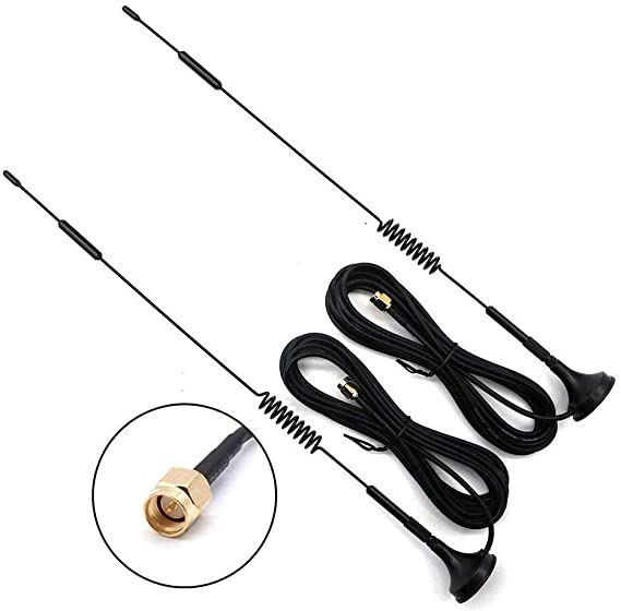 WINGONEER 2Pcs 433 MHz Unity Gain Omni, 12 Inches Antenna with Magnetic Base and Male SMA Connector Impedance 50 Ohms - 12DBI