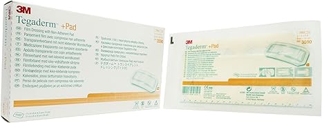 3M Tegaderm Dressing W/Non-Adhesive Absorbent Pad 3.5"X8" - Box of 25 - Model 3590