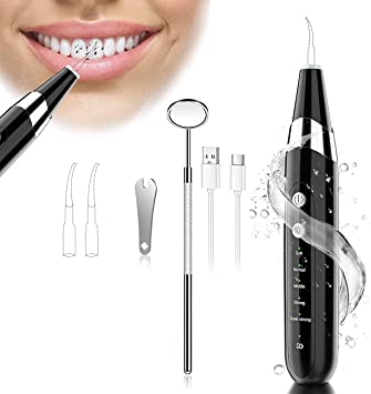 Hangsun Plaque Remover for Teeth, Electric Dental Care Kit with 5 Adjustable Modes - Black