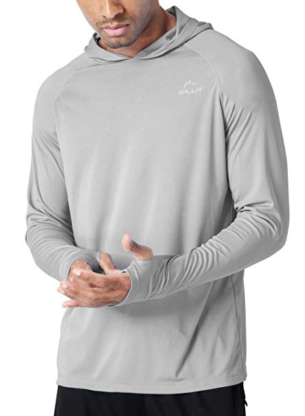 Willit Men's UPF 50  Sun Protection Hoodie T-Shirt Long Sleeve SPF Shirt Runing Hiking Shirt