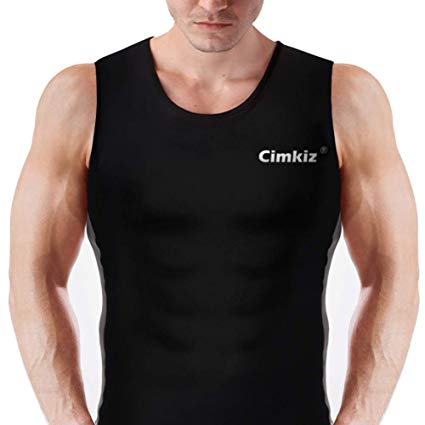 Cimkiz Sauna vest for man neoprene sweat vest weight lose sweat tank top fat burner vest thermo vest no zip