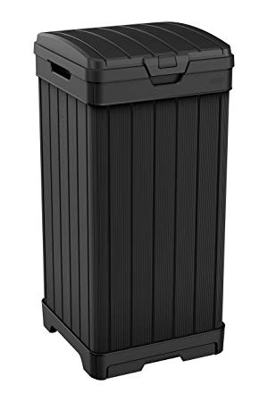 Keter 240770 Baltimore Outdoor Trash Can, Black