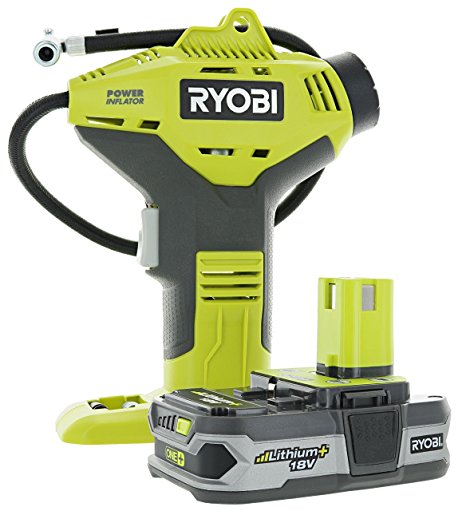 Ryobi P737 P107 ONE Plus Power Inflator with Compact Lithium Plus Battery