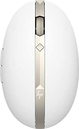 HP Ceramic White Spectre 700 Wireless Bluetooth Rechargeable Mouse with Blue LED, 800 1200 1600 DPI Switching, 4 Way Scrolling, Pair with Up to 4 Devices