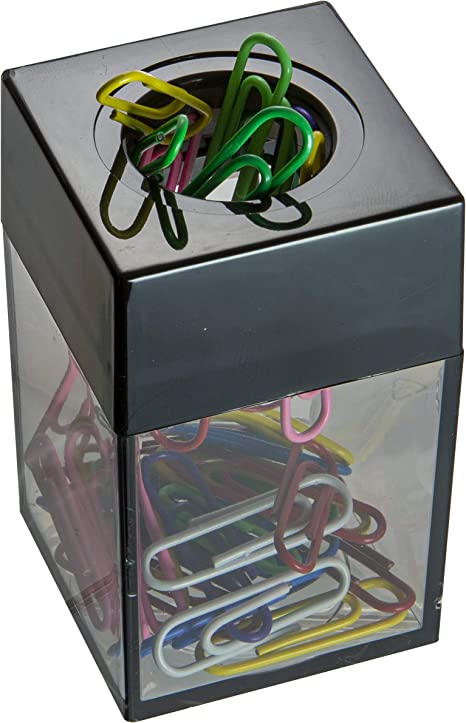 Oic(R) Magnetic Clip Dispenser, Small, 100 Clip Capacity, Black/Smoke