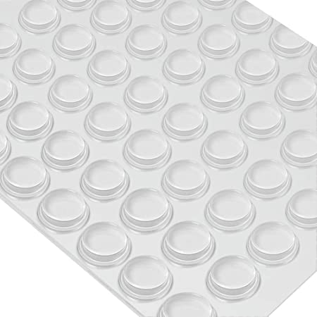 Furniture Bumpers, Clear Adhesive Bumper Pads Noise Dampening for Cabinets Doors Drawers and Surface Protection for Wall (128 Pieces, Cylindrical)