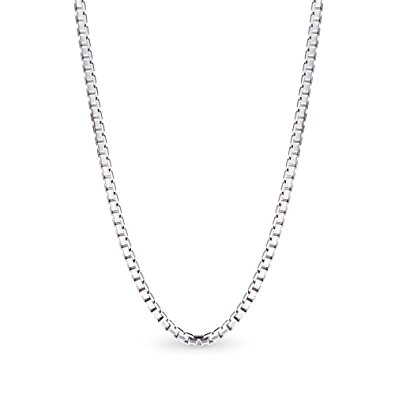 T400 Jewelers 925 Sterling Silver 1.5mm Box Chain Italian Necklace, 16"-30"