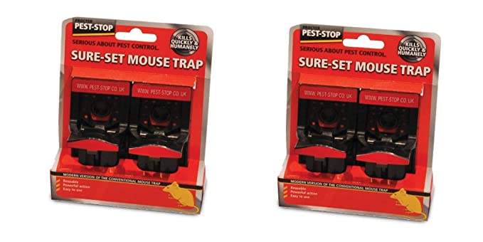 4 (2 x 2 Packs) Sure-Set Plastic Re-usable Mouse Traps Procter Pest-Stop