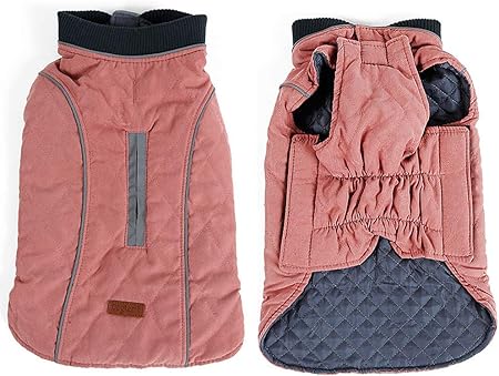 Rantow Reflective Dog Coat Winter Vest Loft Jacket for Small Medium Large Dogs Water-Resistant Windproof Snowsuit Cold Weather Pets Apparel, 6 Colors 7 Sizes (S, Pink)